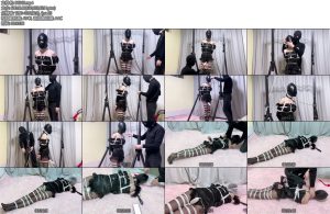 [水彩笔] 玩偶黑丝修长纤细美腿素人妹子首次尝试白色绳子捆绑全身封闭头套完全包裹略显青涩的妹子第一次挣扎扭动引起无限遐想憋气实验也圆满完成果然香香软软的妹子还是很惹人疼爱的-丝依依