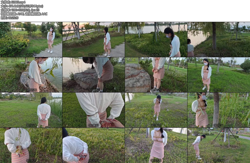 [苏苏原创] 萝莉无遮挡胸缚手铐脚镣TD步行道户外露出处处都是人-丝依依