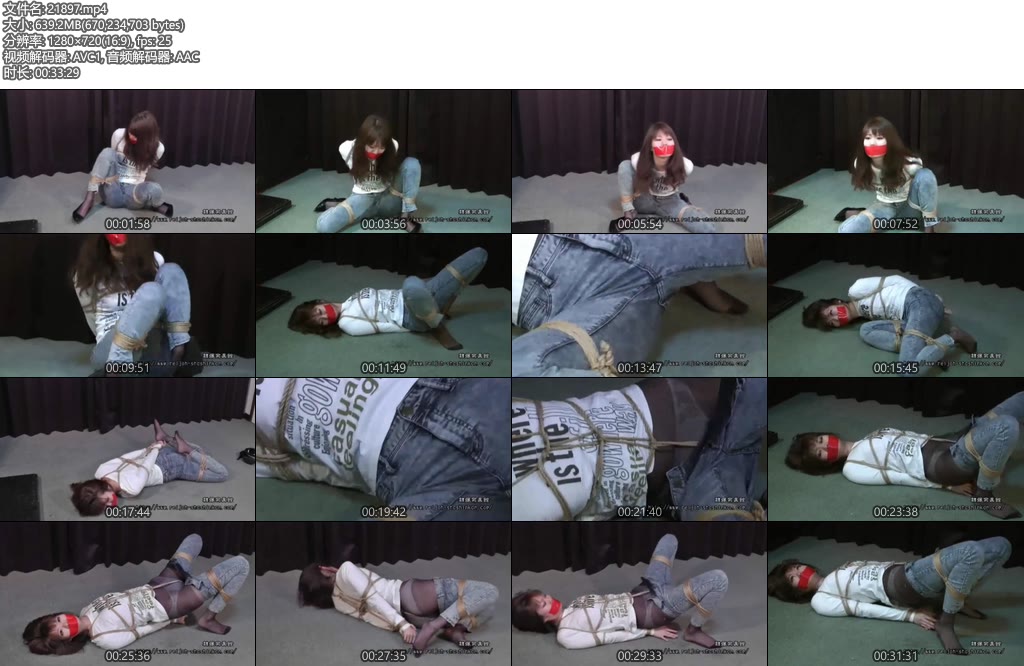 [亚洲绳艺] 隶娘写真馆黑丝牛仔裤-丝依依