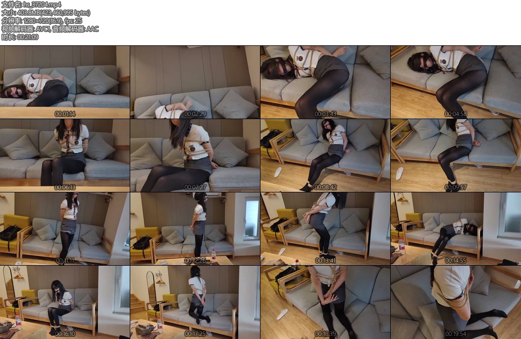 [深海里的猫] 珂珂韩国学生服厚黑丝捆绑挣扎-丝依依