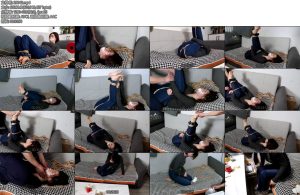 [吴越原创] 妞妞牛仔裤短发妹的小爱好（第五季）沙发团缚美脚翘臀玩虐SPTK白袜原味取出过程高清记录-丝依依