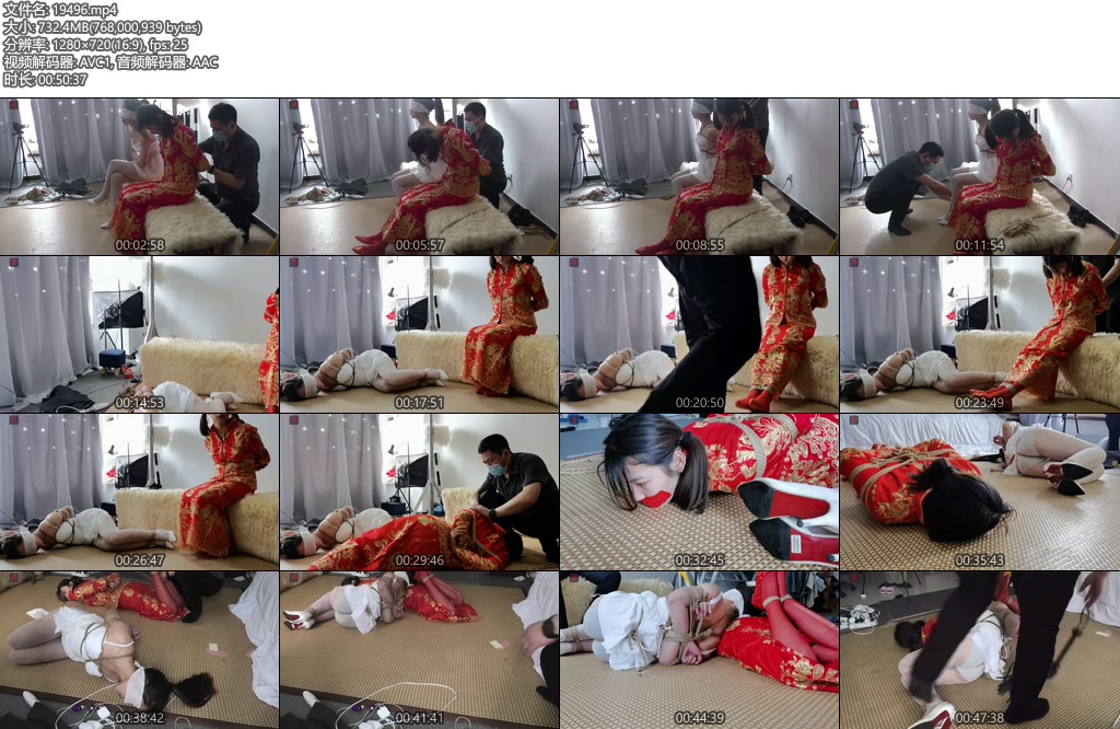 [绳之韵] 中西合璧姐妹奴（第一集）中式新娘装瑾瑜和西式婚纱小凡双人捆绑游戏-丝依依