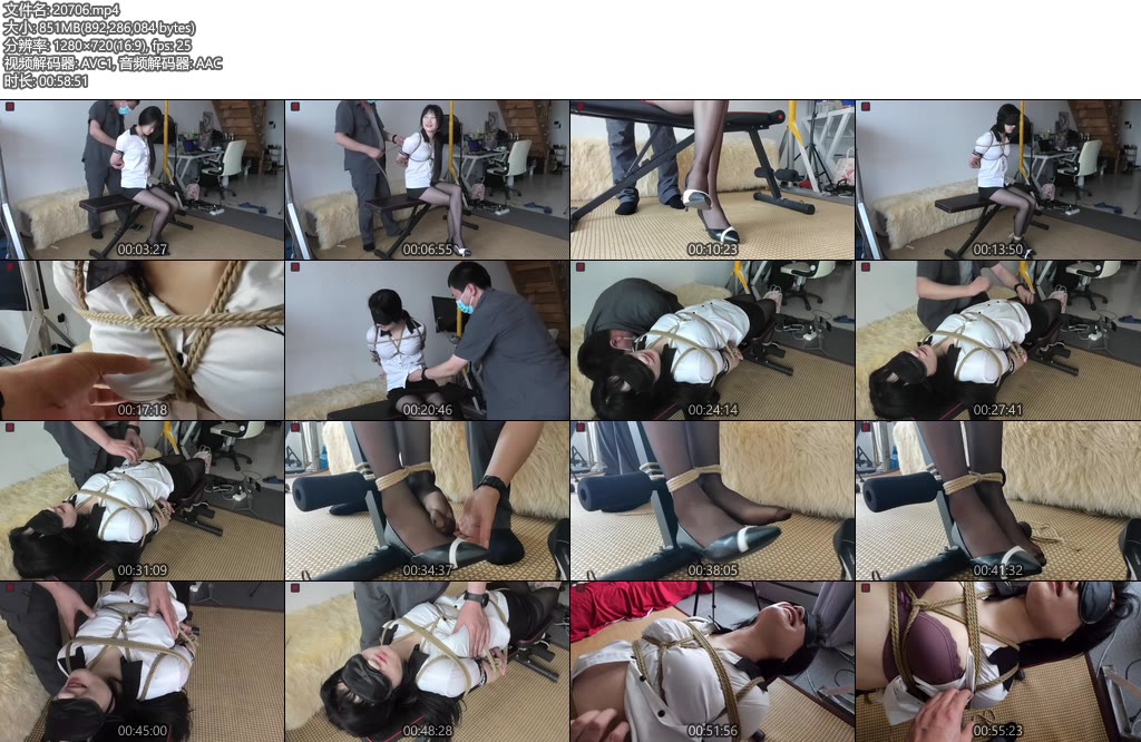 [绳之韵] 轻熟女怡情，黑丝白衫凳子仰面缚虐（第一集）很爽的TK，嫩滑的黑丝，敏感的小妞-丝依依