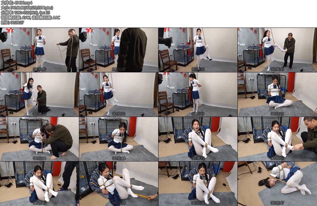 [束缘阁] 妍妍白丝JK桃傅开口器挠痒-丝依依