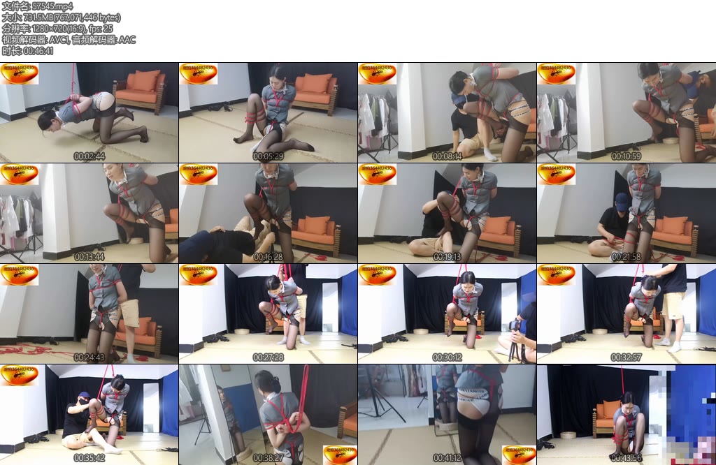 [魅影空间] 绳舞飞扬奴隶秘书灰OL股绳深陷鞭教紧缚片足吊股绳鞭挞棒棒振强高面镜放置-丝依依