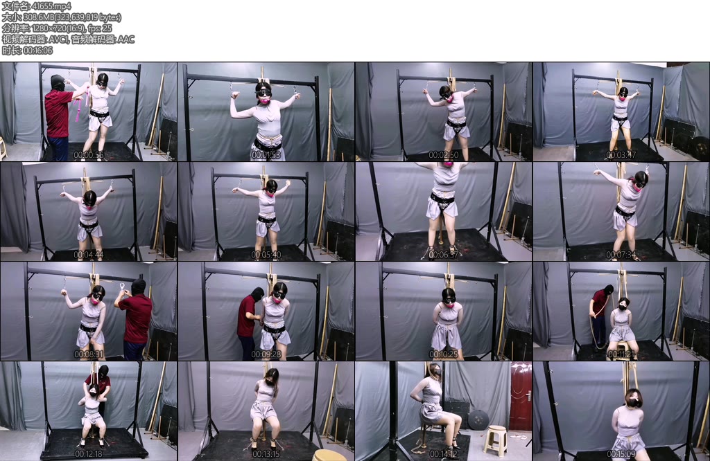 [飞天原创] 把云婉儿强行马步绳子圈住脖子股绳通过铁环拉向地面往下蹲绳子圈着勃子呼吸困难往上想起身勒的B难受-丝依依