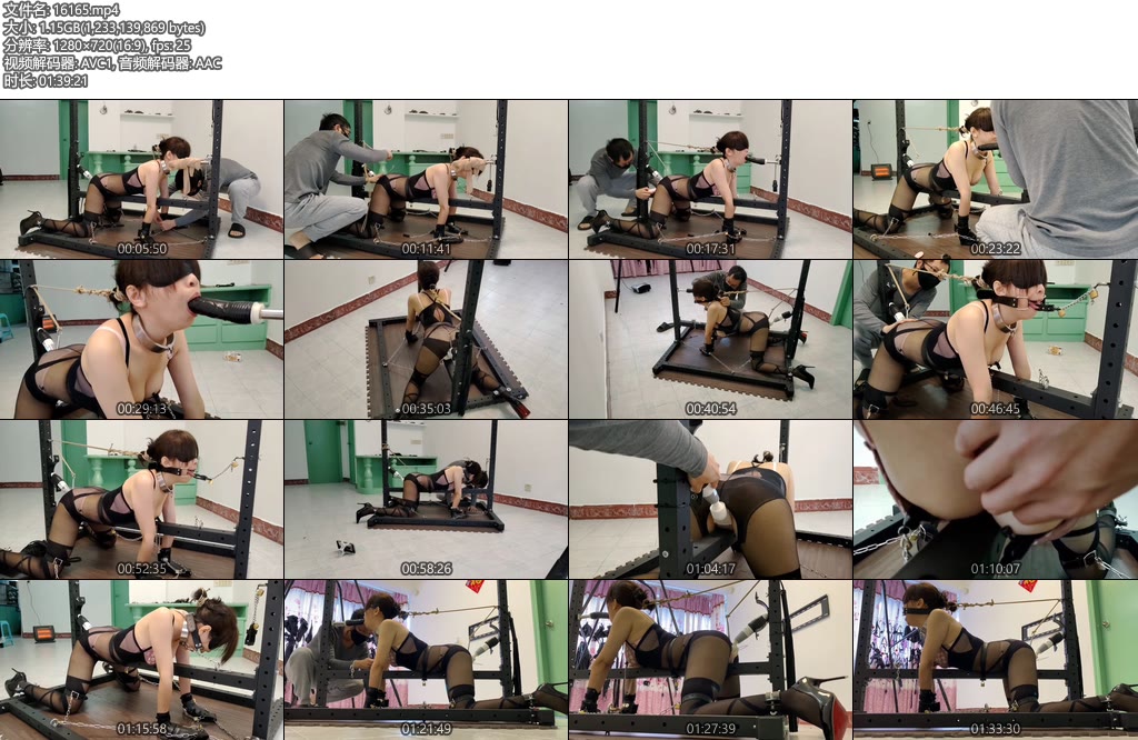 [浅浅原创] 金属拘束架系列（06）麻绳来回拉扯着头发和钢沟，让m苦不能言-丝依依