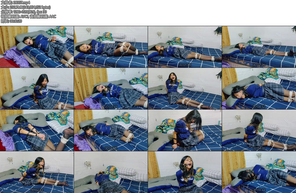 [亚洲绳艺] 女学生用皮带绑这个可怜的女孩被皮带和绑带绑在她的腿上光滑的黑丝袜和嘴裡的球让她流口水好几次-丝依依