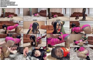 [云雀原创] 神奇母狗雕像人形犬缚疯狂挠脚心电击折磨重度打屁股定身马具口球鼻钩原味丝袜堵嘴疯狂折磨-丝依依