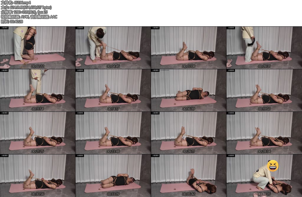 [小新原创] 伪娘小新肉丝短裙瑜伽垫驷马放置-丝依依