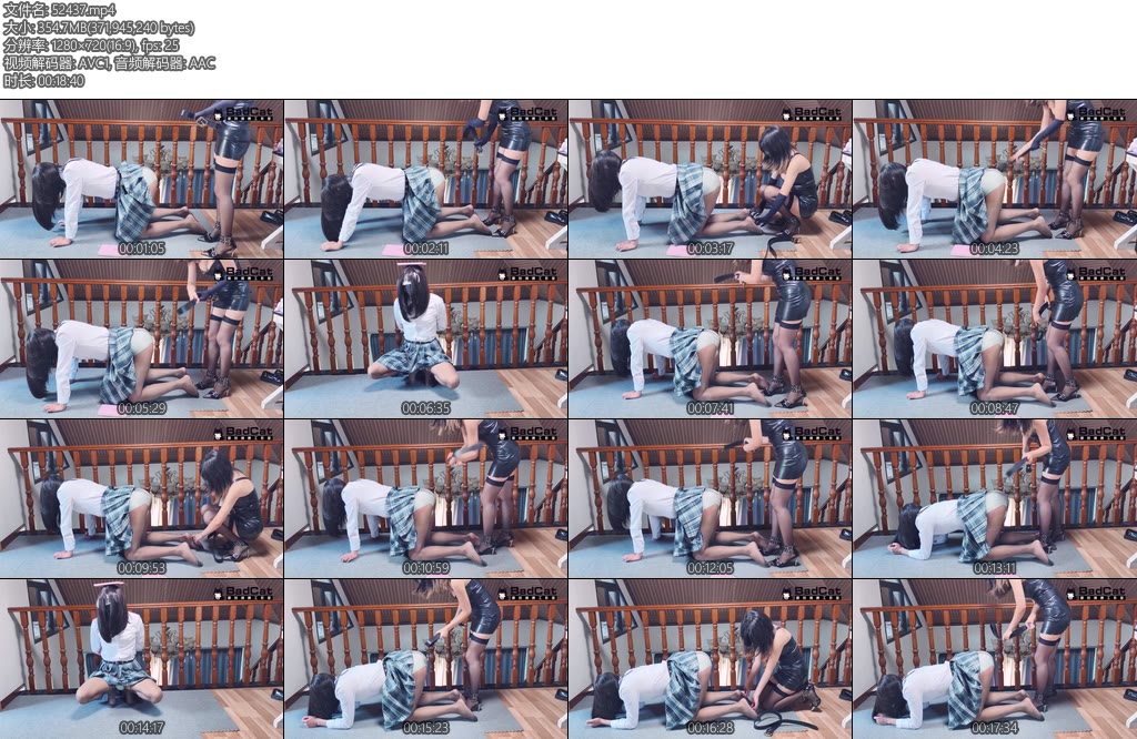 [BadCat] 无捆绑纯SP奖励贱狗M400下皮带-丝依依