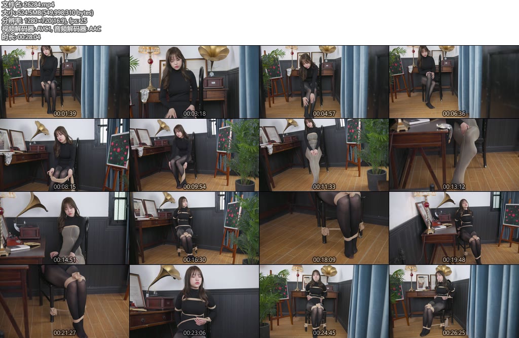 [4K映像] 孤独的舞蹈家，丝袜捆绑堵嘴 环境有点嘈杂-丝依依