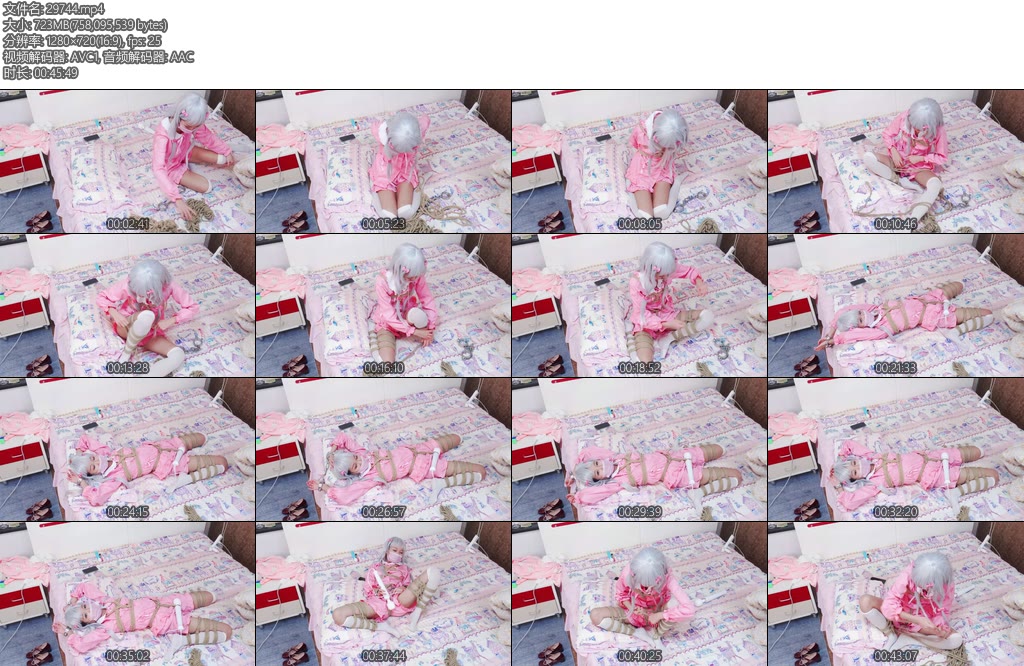 [亚洲绳艺] 冷酱自缚35 冷酱cos和泉纱雾妹妹第二弹睡衣床上自卫表演自缚胸缚股绳折腿手铐zdb放置-丝依依