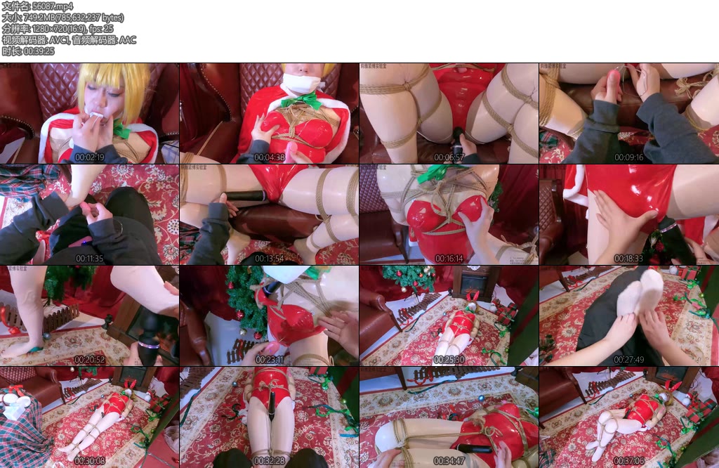 [莉雅原创] 圣诞约拍变礼物第一人称cosplayDID微剧情揉胸紧缚丝袜堵嘴M字开腿强膏棒子蛋蛋白丝FATE-丝依依