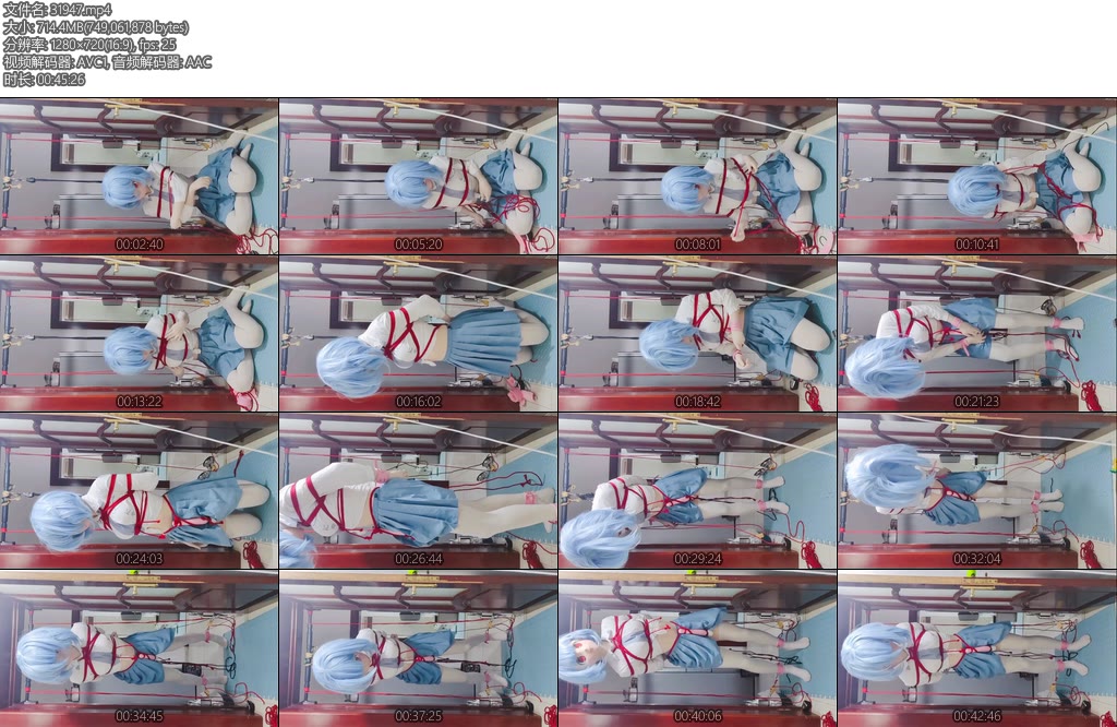 [鬼识原创] cosplay地狱少女阎魔爱伪娘跪缚椅缚锁链TK震动挣扎-丝依依