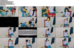 [亚洲绳艺] 父母不在时兄弟姐妹玩捆绑哥哥把妹妹绑在椅子上用球捂住嘴用布捂住眼睛-丝依依