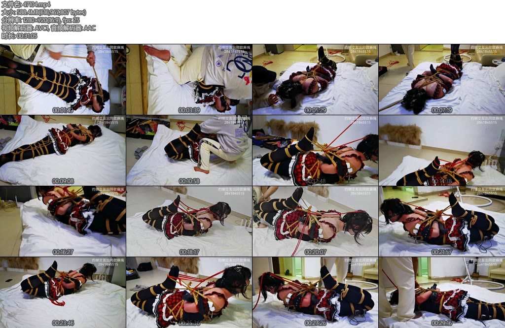 [亚洲绳艺] 伪娘超级极限勒颈驷马-丝依依