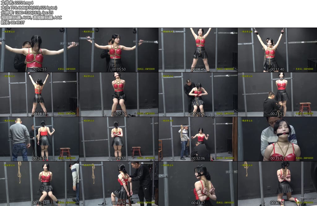 [一绳有你] 被金属拘禁的君君日式、传统五花紧缚、跪绑、勒嘴-丝依依