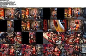 [意之窗] 汤圆胶衣女王装极限垫脚尖站立鞭打塞入狭小笼中-丝依依