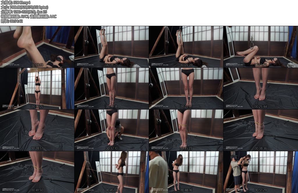 [试炼原创] 倩倩内衣首秀拇指铐吊脚直立踮脚罚站走绳-丝依依