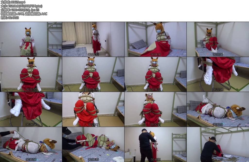 [新月原创] 雨涵定拍精品COS日式小狐仙自带口球四处逛放在凳子上带TD最后扔回床上棒子狠狠震-丝依依