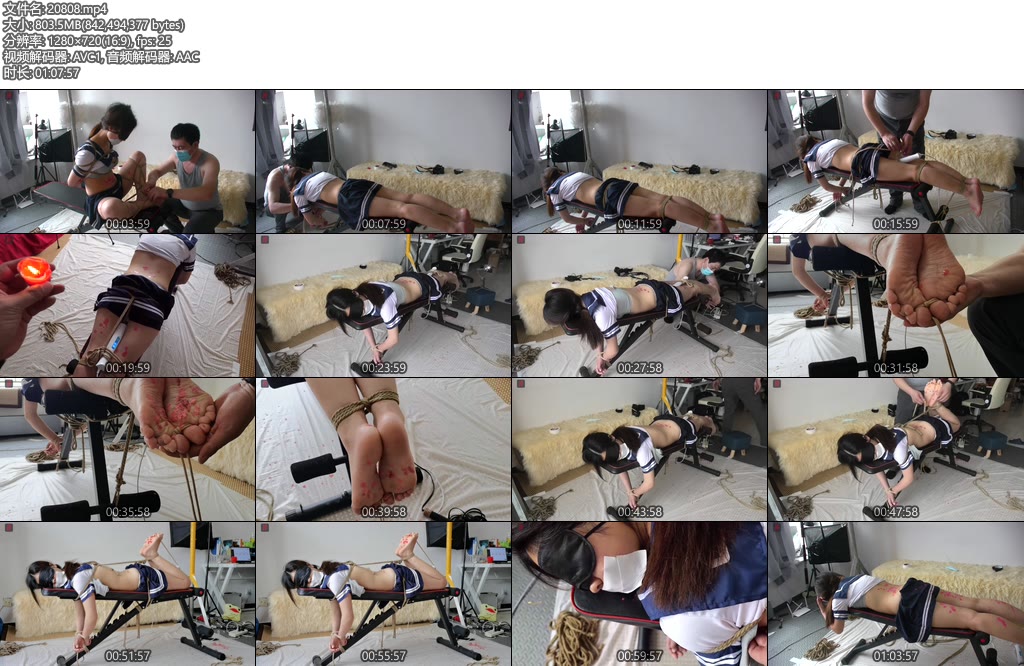 [绳之韵] 美女小凡的另类兼职（第二集）水手裙驷马缚虐、滴蜡、强高、嫩脚心，鞭打-丝依依