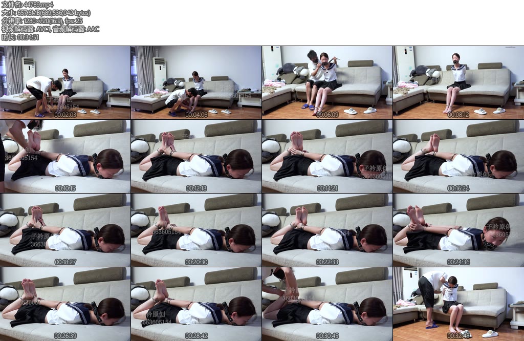 [子衿原创] 小涵裸足镣铐直臂驷马口枷放置-丝依依