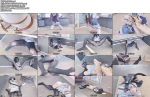 [窒物者] 大佬办公室内的调教 白丝+黑丝，TD内入，吊绑+分腿+折腿，股绳+防毒面具-丝依依