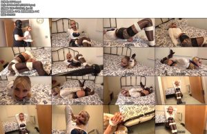 [欧美绳艺] Zeena Secretarys Drooling Despair Tight Bondage Elbows Together and Strappado Struggle-丝依依