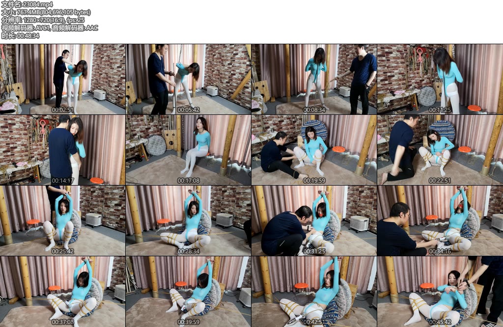 [随心原创] 柳洋 蓝色体操服 白丝 强制的快乐-丝依依