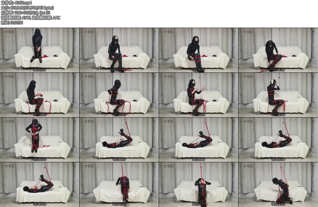 [一只萌熊] 吊腿驷马钢钩强制抬头自缚-丝依依