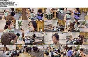 [默示录] 缚艺录（3）小依小汪小杨招模特毛巾堵嘴光面胶带封嘴后继续互相解脱捆绑封嘴全过程3个人的简单挣脱实验-丝依依