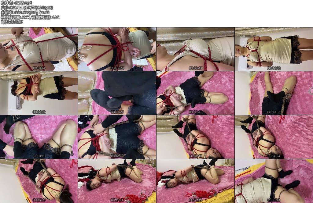 [皖北原创] 皖北绳艺 新人大奶凡凡日式驷马捆绑蕾丝短裤肉丝旗袍挣扎翻身-丝依依