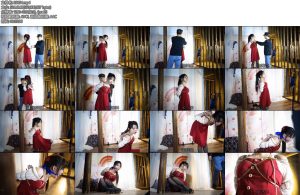 [锐度主张] 嫣儿 红裙五花胸缚蓝丝带口球口水收集-丝依依