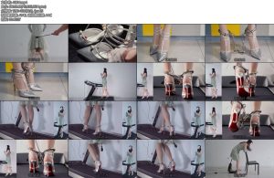 [亚洲绳艺] 手足钢枷铐镣禁锢皮鞭抽打青裙肉丝银高跟充气GS震动BB无线TD电动PJ与跑步机-丝依依