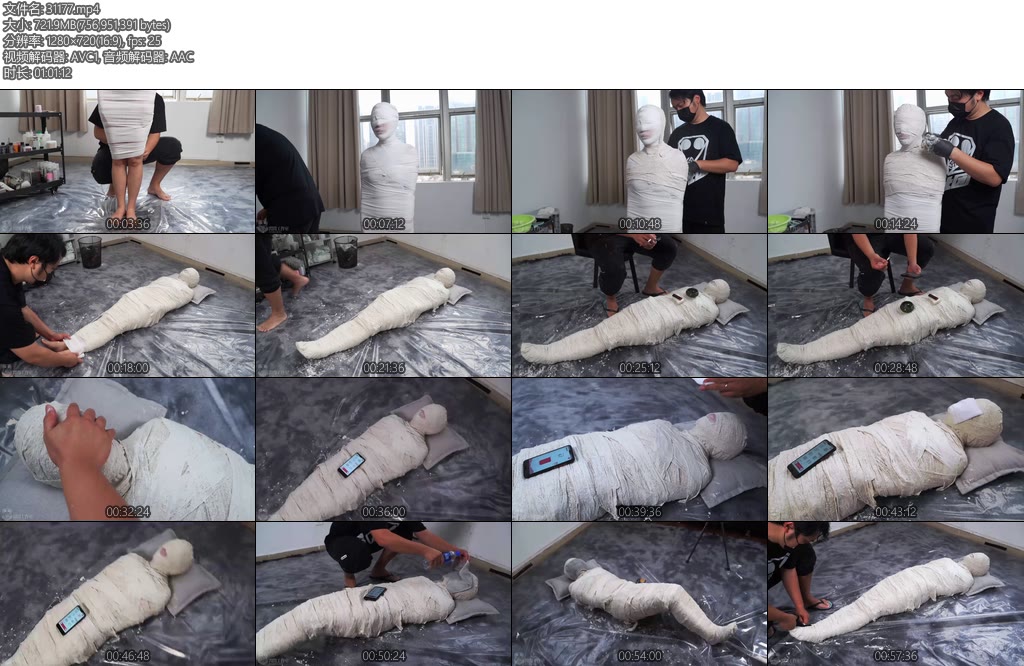 [闪闪原创] 闪闪工作室 石膏绷带木乃伊坚硬的牢笼全程内置入体震动玩具-丝依依