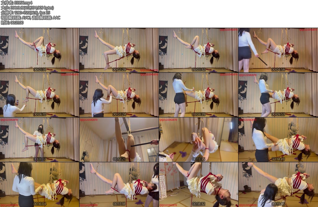 [悦感日记] 伪娘体验紧缚吊缚电击棍训练TK超怕痒强制棒棒SP抽搐不停-丝依依