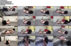 [新月原创] 红豆定拍粉色睡裙可爱白丝在家被劫持驷马捆绑棒子强G假戏真做到彻底生气-丝依依