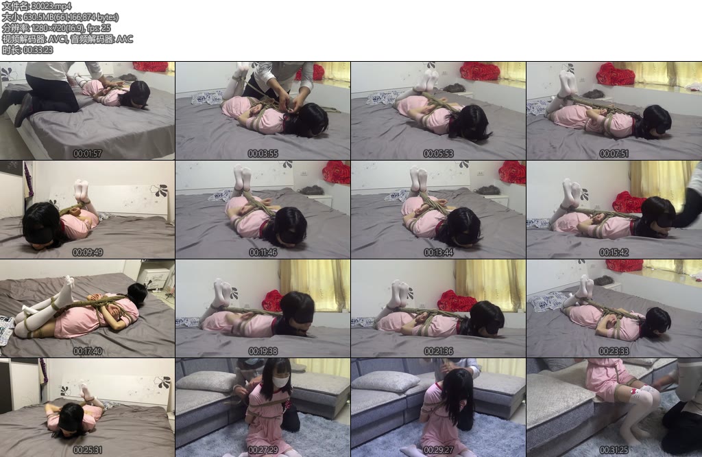 [新月原创] 红豆定拍粉色睡裙可爱白丝在家被劫持驷马捆绑棒子强G假戏真做到彻底生气-丝依依