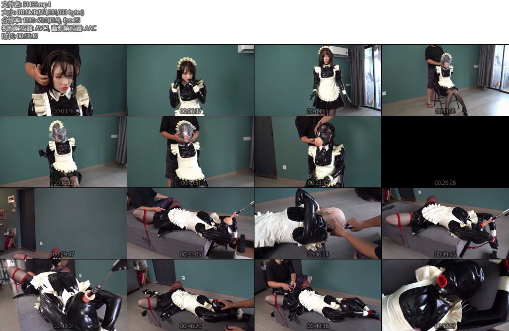 [闪闪原创] 无表情的乳胶女仆斐济碑鼻管咬头套仿真面具咬防毒面具多层封闭强制入口-丝依依