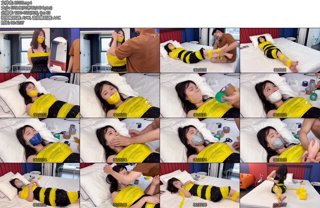 [默示录] 缚艺录小枫这一次轮到了最喜欢的胶带贴贴贴6层胶带贴满嘴巴全身用胶带捆绑别想挣扎哦-丝依依