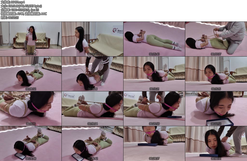 [素人原创] 大学生小姐姐体验瑜伽服白袜五花大绑驷马紧缚口球放置流口水-丝依依