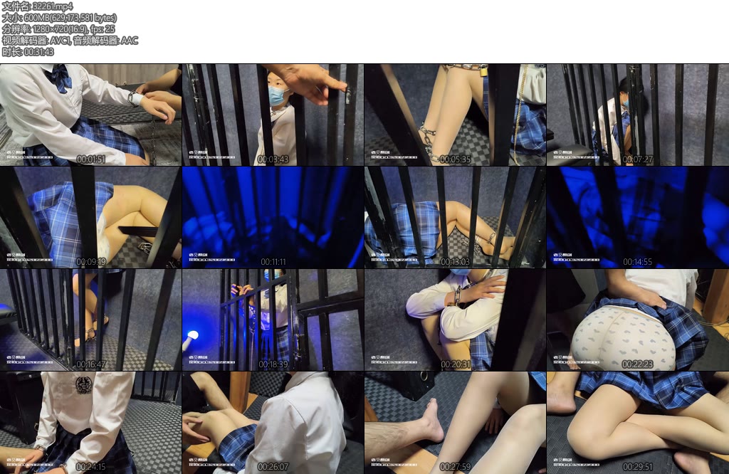 [老癸原创] 珊珊铁索镣铐牢笼关押JK肉丝铁索镣铐关押囚禁打屁股羞辱-丝依依