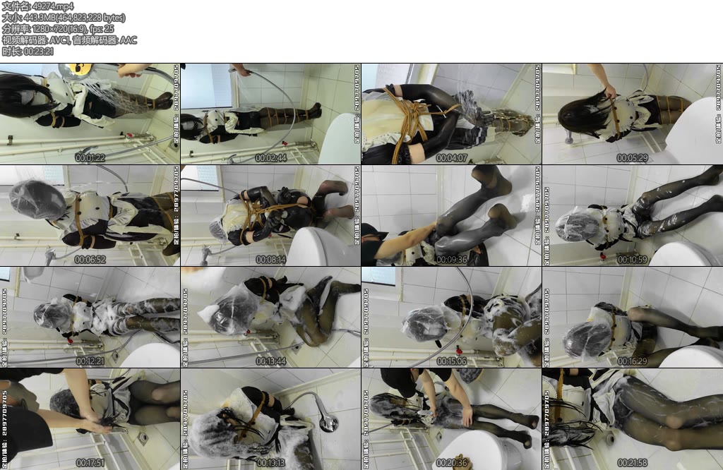 [糖糖原创] 女仆捆绑强制洗澡丝袜女仆装全部湿透多层绳子无法挣脱热缩带求饶泡沫沐浴露涂满全身滑溜溜AV棒震动训练洗澡还要被调教最后虚脱躺倒在地-丝依依