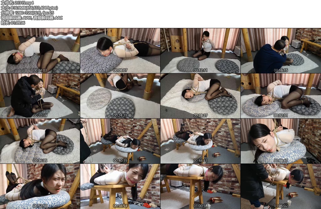 [束缘阁] 冷兮 丝袜堵嘴驷马挣扎 接口水的杯子（合集）-丝依依