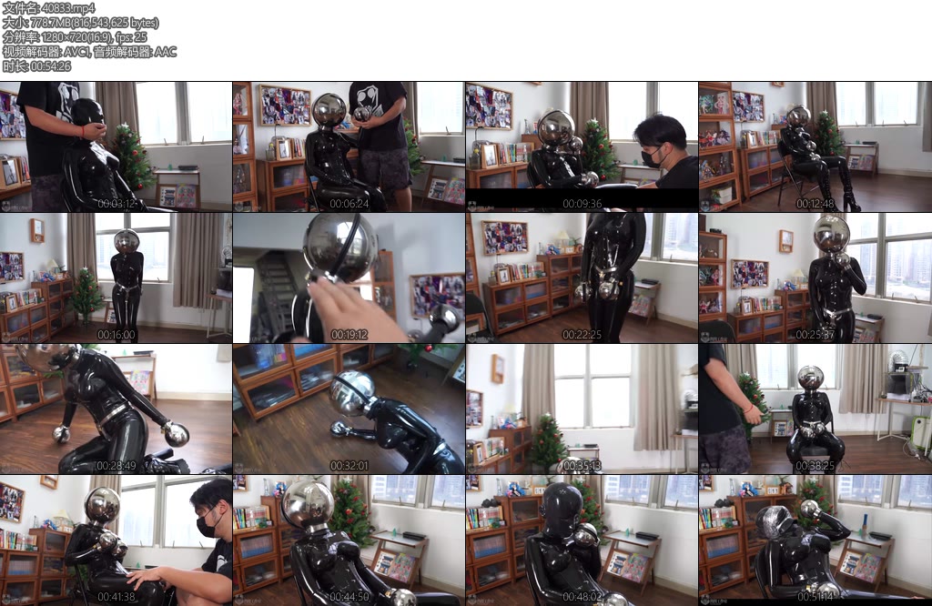 [闪闪原创] 闪闪工作室 乳胶-金属一名被与世隔绝的胶衣少女贞操带里锁住内置道具-丝依依