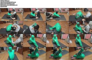 [狸猫原创] 圣诞节礼物绿色全包木乃伊女M团缚紧致全包将呼吸空间密封到最小控制呼吸最后做成圣诞树摆件放置-丝依依