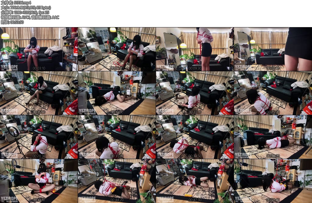 [野子绳社] 野子自缚小课堂收尾五花自缚黑丝高跟ol装红绳加身超紧极限驷马-丝依依