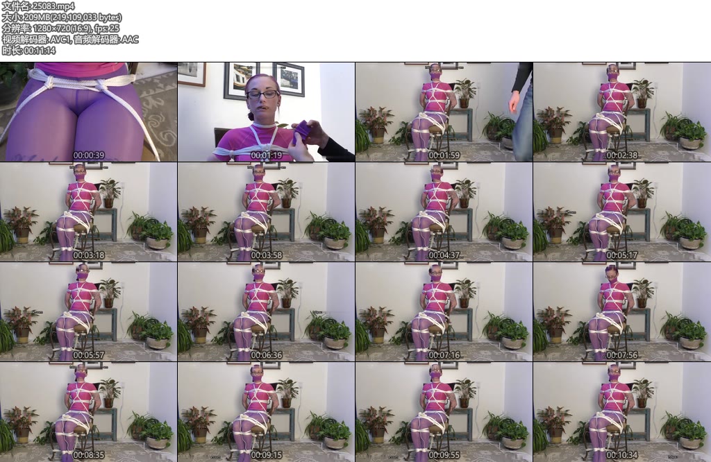 [欧美绳艺] 眼镜妹穿着绿色得丝袜被禁锢在椅子上震动刺激-丝依依