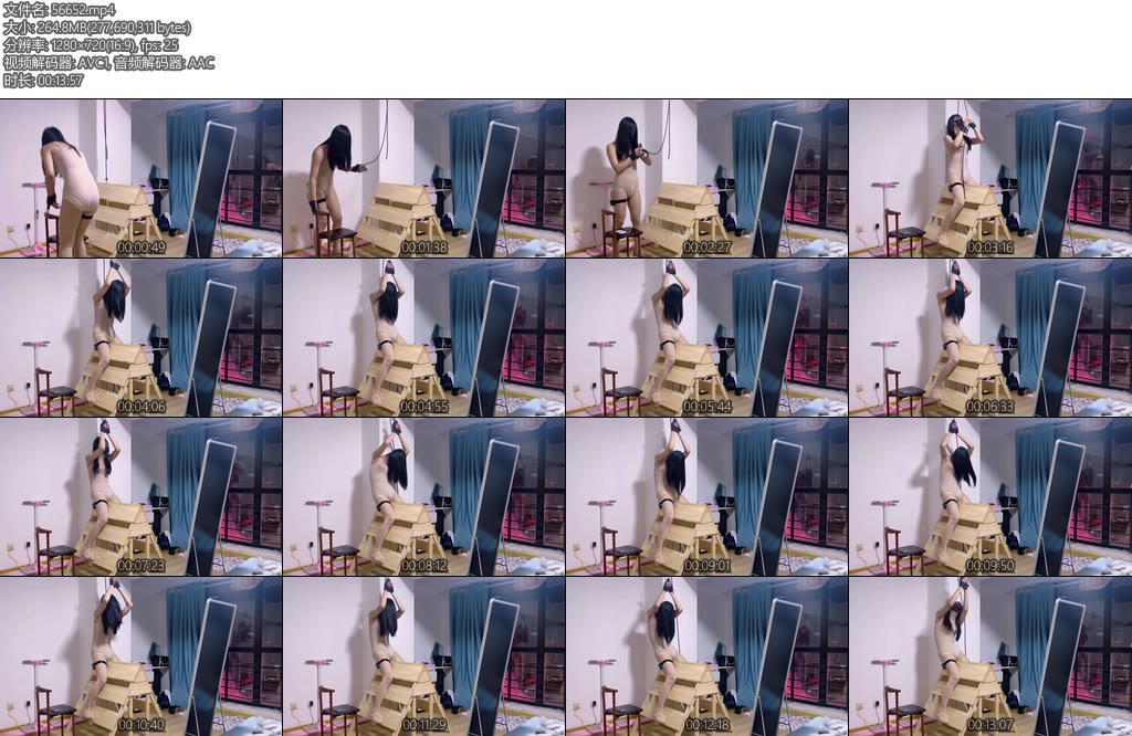 [子镜原创] 三角木马电击调教实验-丝依依